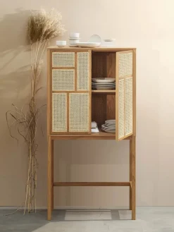 Air Cabinet, black/cane fra Design House Stockholm