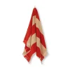 Alee Hand Towel, light camel/red fra Ferm Living