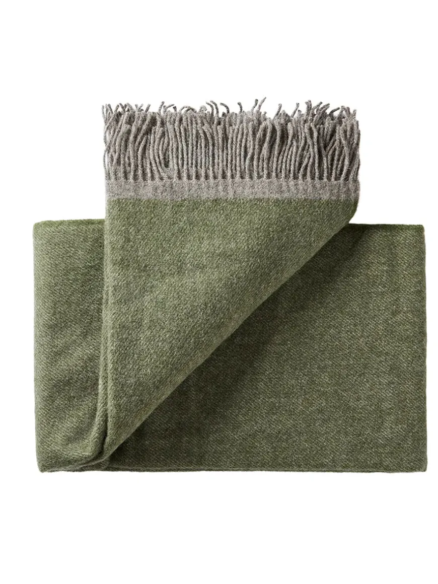 Alrø Plaid, grey navy fra Silkeborg Uldspinderi