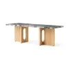 Androgyne Lounge Table, grey galaxy marble/wood fra Audo Copenhagen