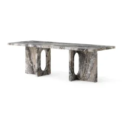 Androgyne Lounge Table, grey galaxy marble/wood fra Audo Copenhagen