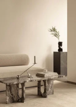 Androgyne Lounge Table, grey galaxy marble/wood fra Audo Copenhagen