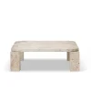 Atlas Sofabord 820x820, Unfilled Travertine fra New Works