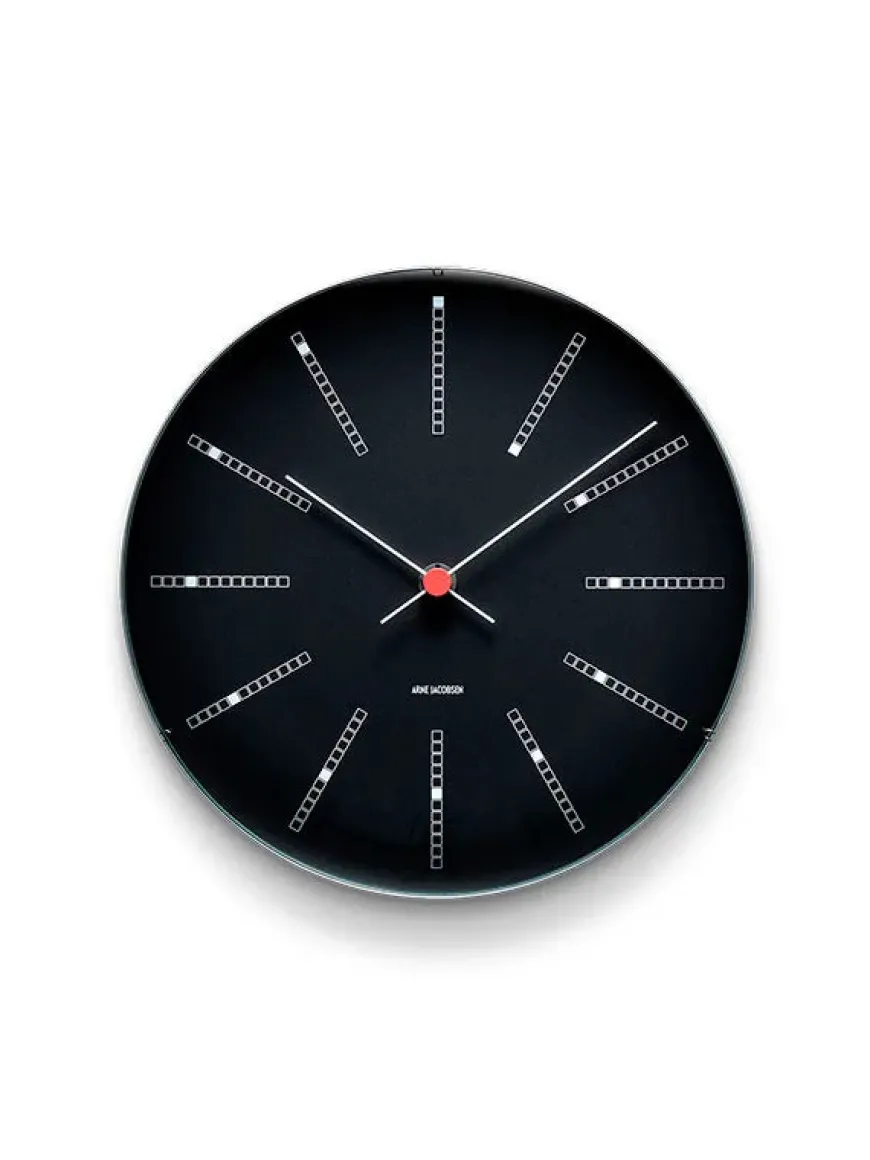 Bankers club vægur af Arne Jacobsen i sort (Ø: 21)