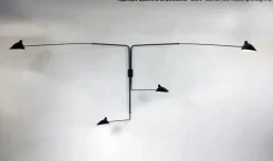 Big Wall Lamp w/4 Rotating Straight Arms af Serge Mouille