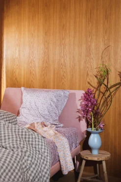 Bæk & Bølge Sengetøj, grøn/soft pink fra Juna