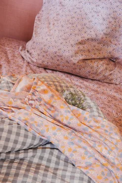 Bæk & Bølge Sengetøj, grøn/soft pink fra Juna