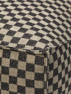 Catena Pouf L501 Check, sand/black fra Ferm Living