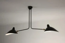 Ceiling Lamp w/2 Fixed Arms af Serge Mouille