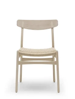 CH23 Spisestol, sort eg med sort flet af Hans J. Wegner