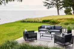 Connect 3 personers Sofa, black/antracite fra Cane-line