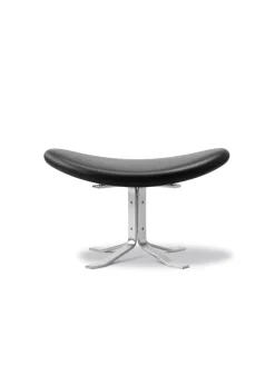 Corona Skammel, sort læder fra Erik Jørgensen