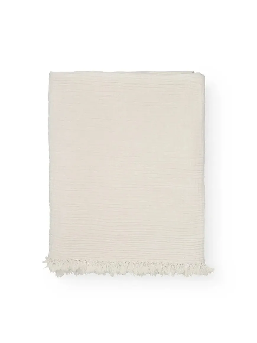 Cotton throw, Pure Ecru fra Aiayu