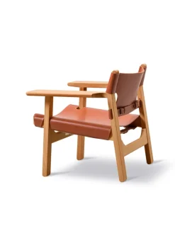 Den Spanske Stol i cognac læder, valnød olie af Børge Mogensen