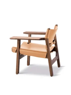 Den Spanske Stol i cognac læder, eg lys olie af Børge Mogensen