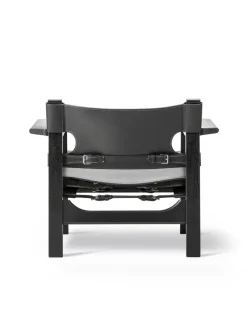 Den Spanske Stol i cognac læder, eg lys olie af Børge Mogensen