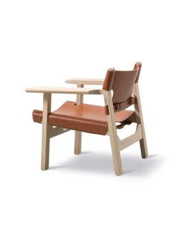 Den Spanske Stol i cognac læder, eg olie af Børge Mogensen