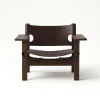 Den Spanske Stol i mørkebrun læder, Røget eg olie af Børge Mogensen