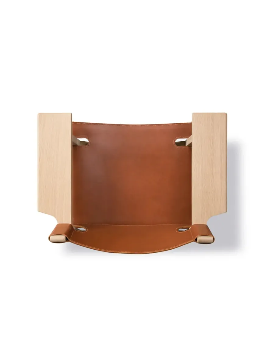 Den Spanske Stol i mørkebrun læder, Røget eg olie af Børge Mogensen