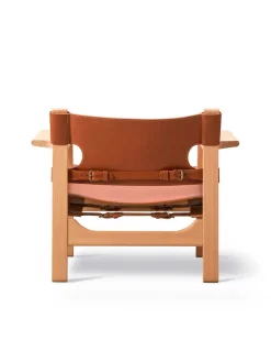 Den Spanske Stol i mørkebrun læder, Røget eg olie af Børge Mogensen