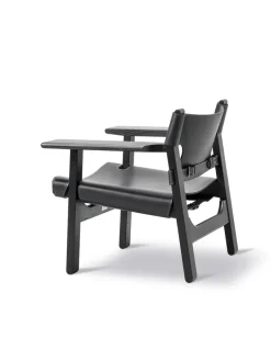 Den Spanske Stol i mørkebrun læder, Røget eg olie af Børge Mogensen