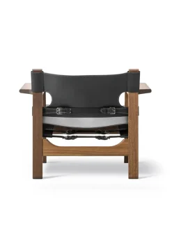 Den Spanske Stol i mørkebrun læder, Røget eg olie af Børge Mogensen