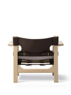 Den Spanske Stol i naturfarvet læder, valnød olie af Børge Mogensen