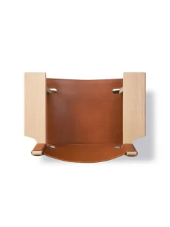 Den Spanske Stol i naturfarvet læder, eg olie af Børge Mogensen