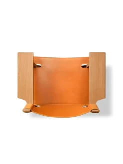 Den Spanske Stol i sort læder, eg sort lak af Børge Mogensen