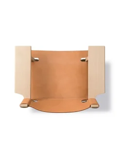 Den Spanske Stol i sort læder, eg olie af Børge Mogensen