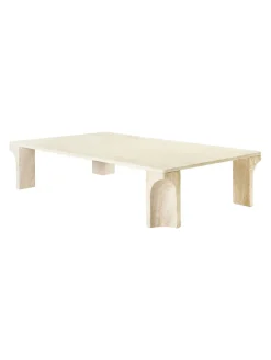Doric Coffee Table 140 x 80 cm, Neutral White Travertine fra GUBI
