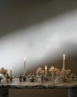 Doublet Candleholder Large, silver fra Hein Studio