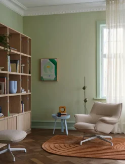 Doze Lounge Chair, Low Back, Refine Leather Cognac, Tube base fra Muuto