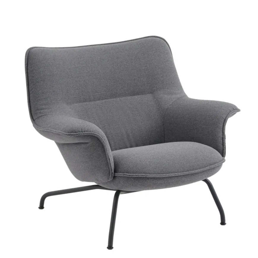 Doze Lounge Chair, Low Back, Heath tekstil, Tube base fra Muuto