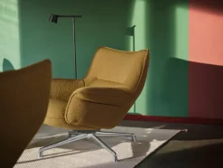 Doze Lounge Chair, Low Back, Heath tekstil, Tube base fra Muuto