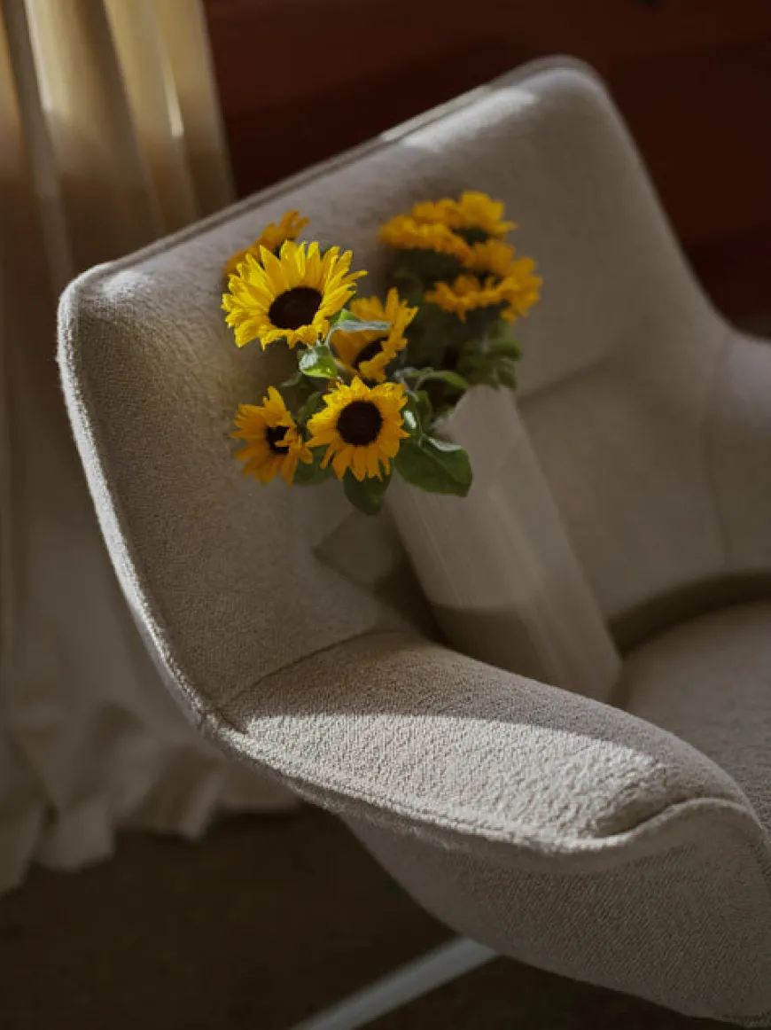 Doze Lounge Chair, Low Back, Heath tekstil, Tube base fra Muuto