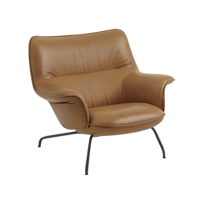 Doze Lounge Chair, Low Back, Heath tekstil, Tube base fra Muuto