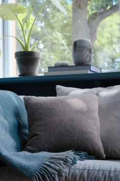 Drejø Plaid, aqua fra Silkeborg Uldspinderi