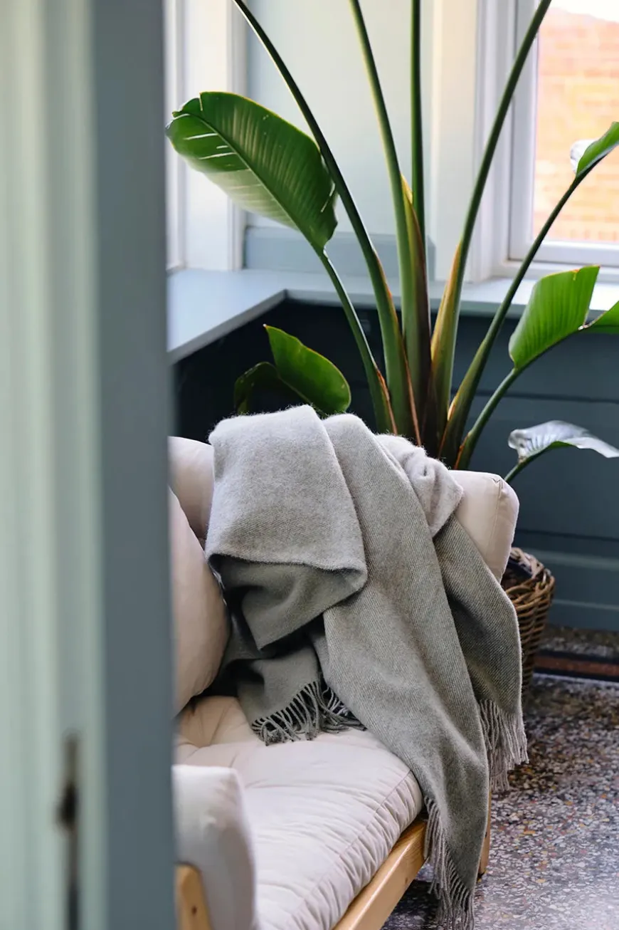 Drejø Plaid, rosa fra Silkeborg Uldspinderi