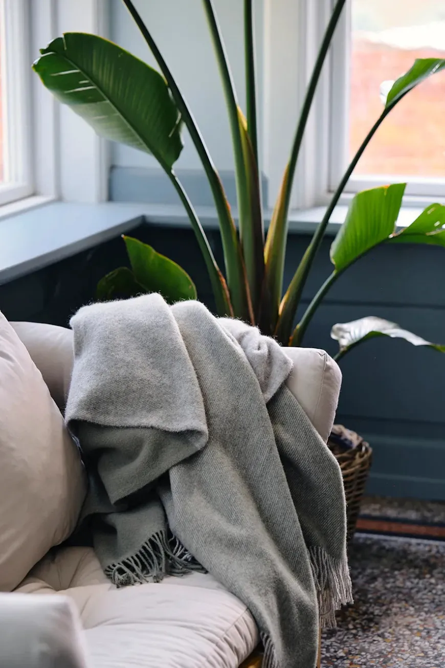 Drejø Plaid, rosa fra Silkeborg Uldspinderi