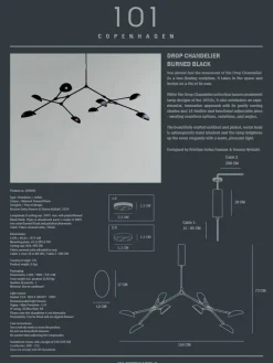 Drop Chandelier, burned black fra 101 Copenhagen