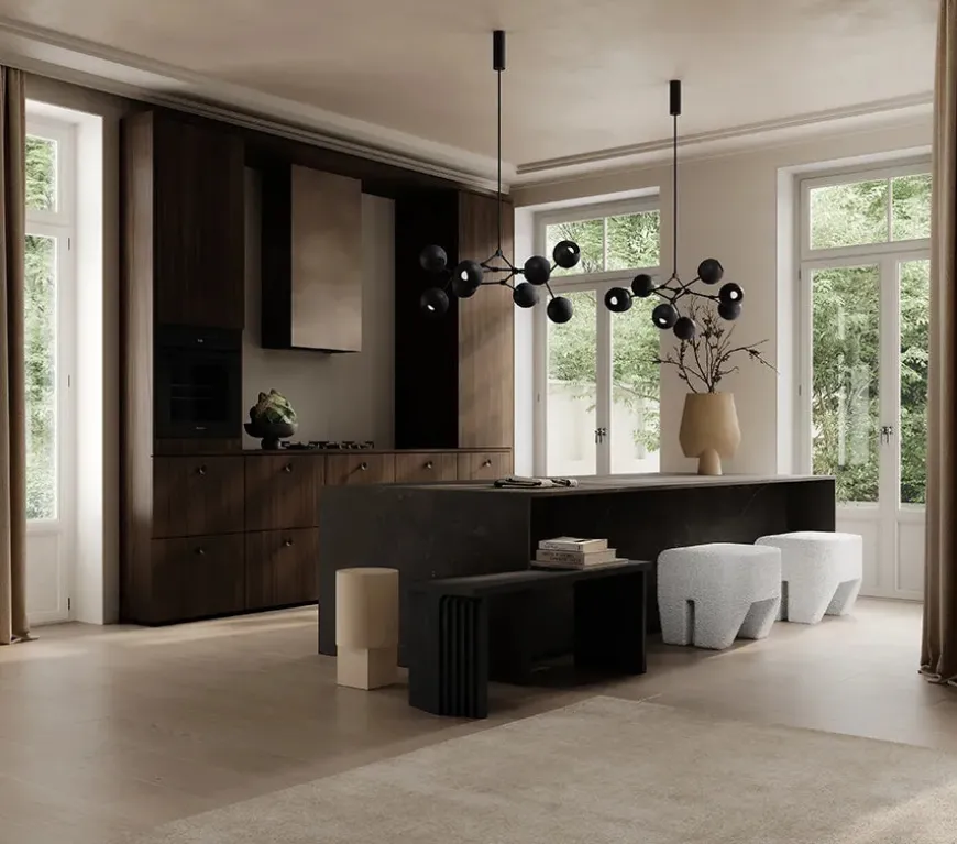 Drop Chandelier Globe, Mini, Burned Black fra 101 Copenhagen