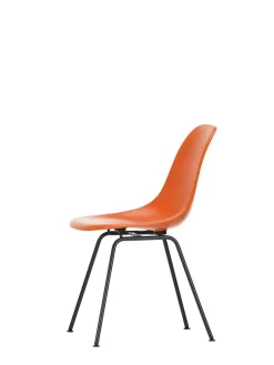 Eames Fiberglass Chair DSX, sortlakeret fra Vitra
