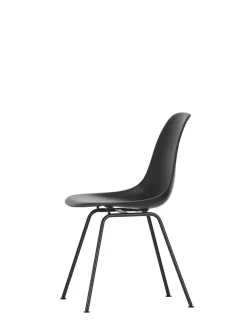 Eames Plastic Side Chair DSX, sort pulverlakeret fra Vitra