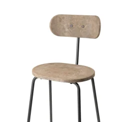 Earth barstol med ryglæn, coffee waste light fra Mater