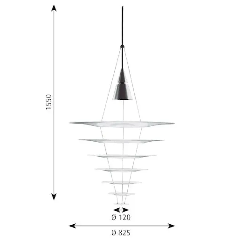 Enigma 825 pendel sort fra Louis Poulsen