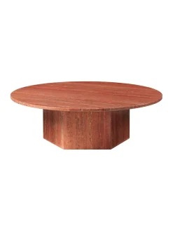 Epic Coffee Table Ø110 cm, travertine fra GUBI