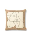 Figure Cushion, dark taupe/off-white fra Ferm Living