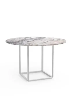 Florence spisebord Ø120, white carrera fra New Works