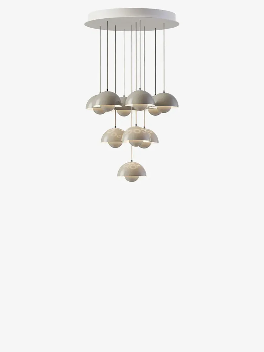 Flowerpot Chandelier VP10, 10 pendants reversed fra &Tradition